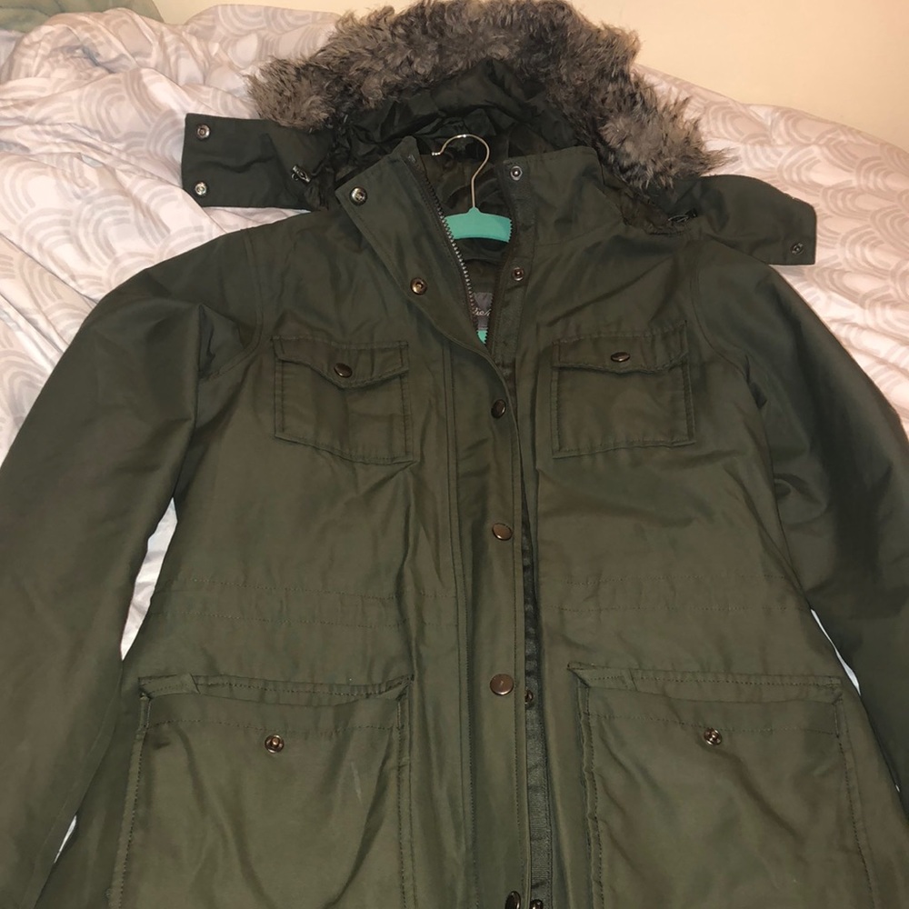 Khaki green oversized winter coat